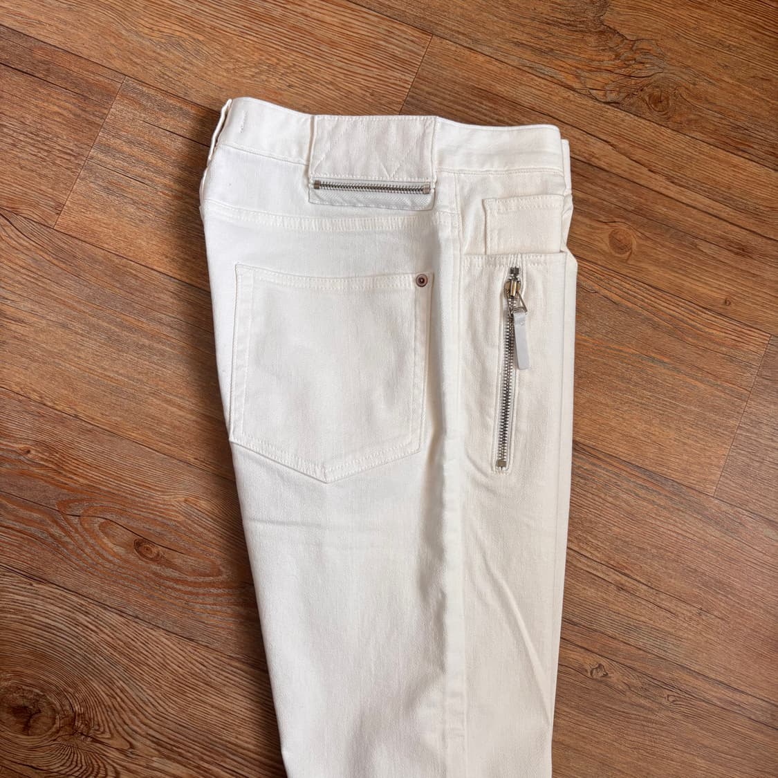 시스템 청바지 화이트진 27 스키니 스판 데님 지퍼 디테일 상품이미지3