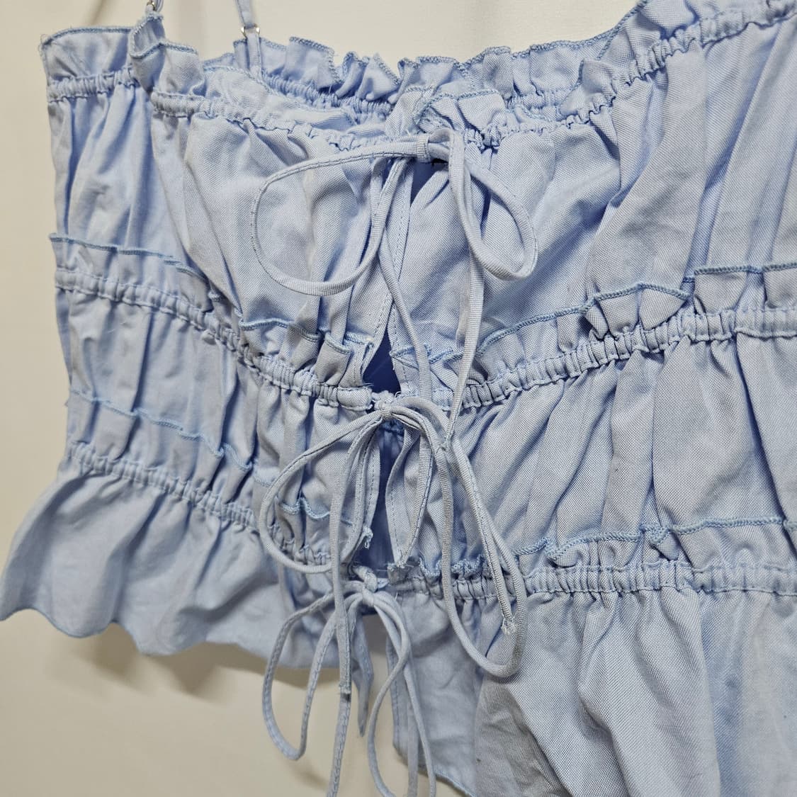 자라 셔링 리본 슬리브리스 탑 M 상품이미지2