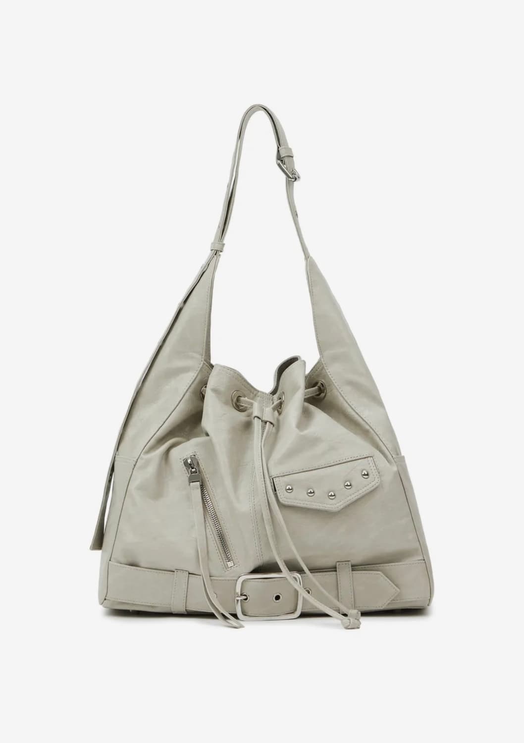 DEINET STUD BELTED BUCKET BAG IN ASH BEI 상품이미지3