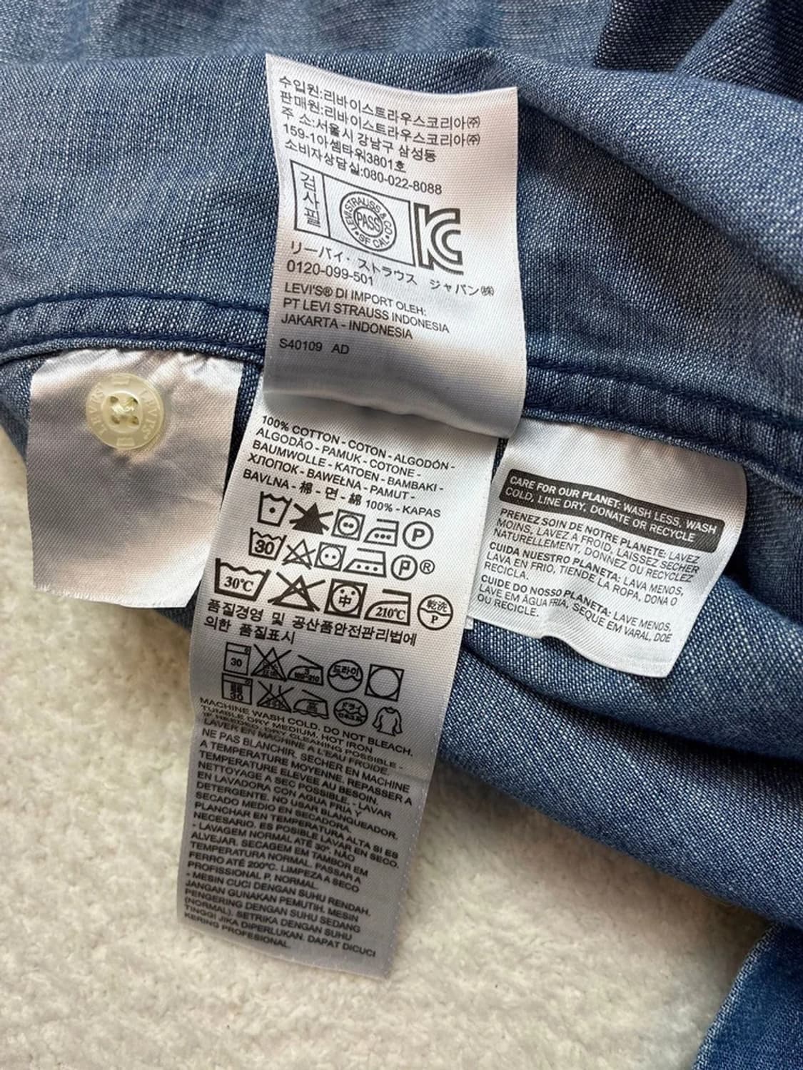 리바이스 페이딩 웨스턴 데님 셔츠 PN5807 상품이미지9