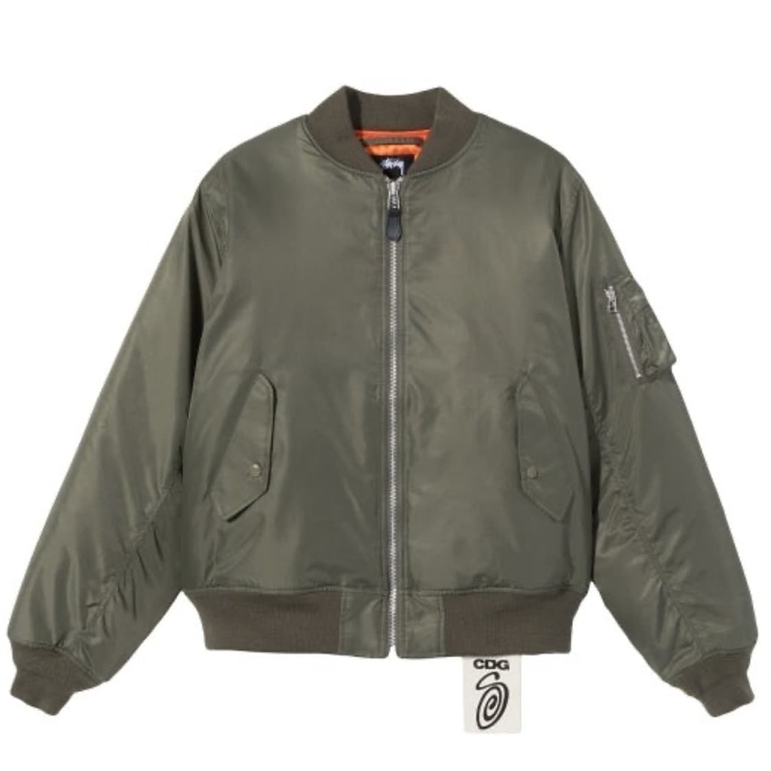 [M]스투시xCDG MA-1 자켓 올리브 상품이미지4