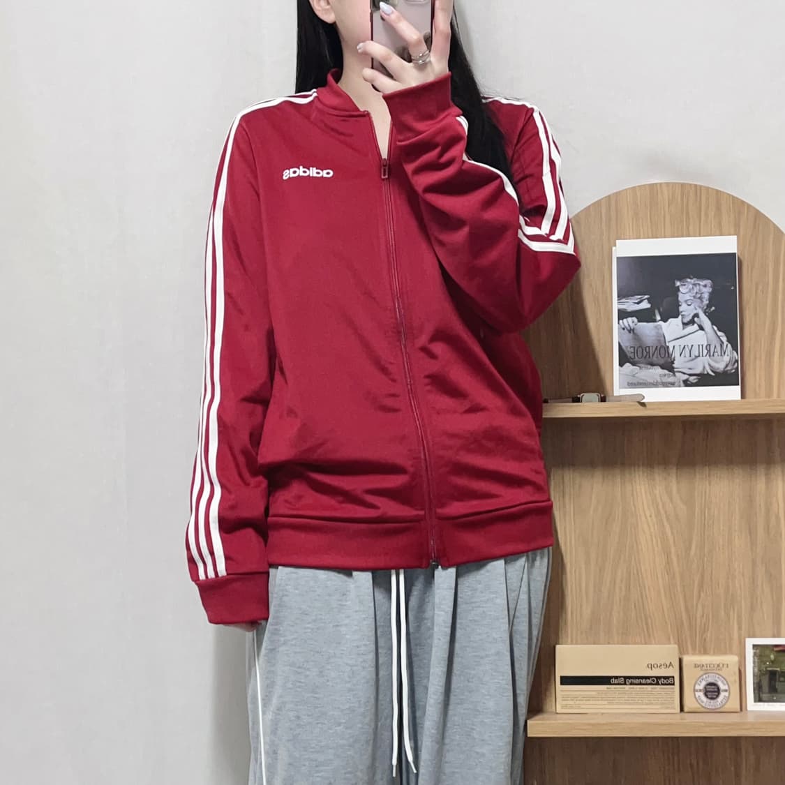 [정품] 아디다스 딥레드 MTS 일자로고 져지 [ M ] 상품이미지2