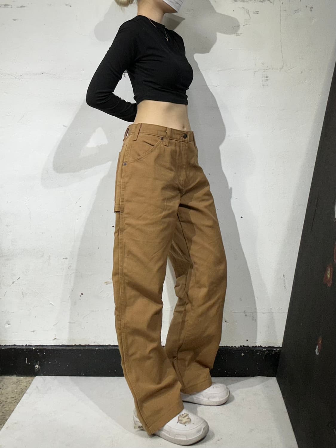 디키즈 베이지 캔버스 된장 카펜터 워크 와이드 데님 팬츠 32 상품이미지1