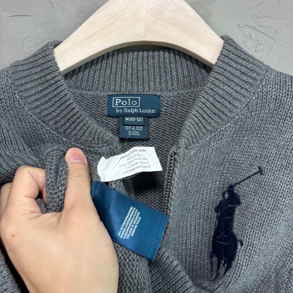 폴로 랄프로렌 빅포니 니트집업 그레이 상품이미지3