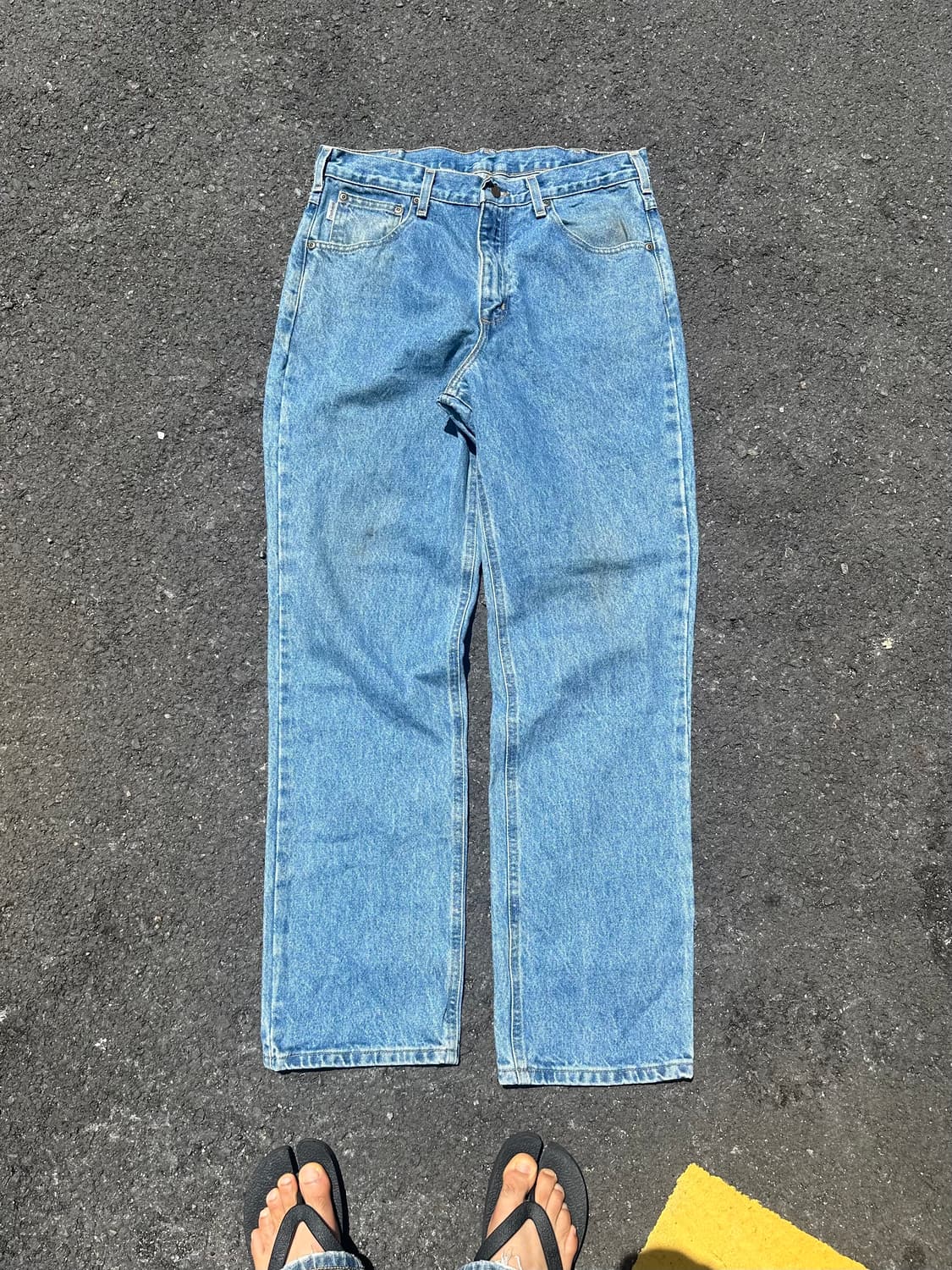00’s Carhartt washed medium denim pants 상품이미지5