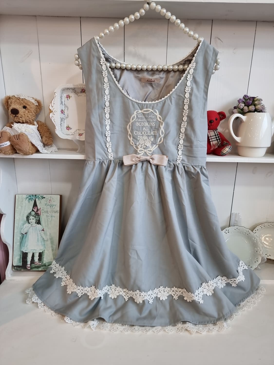Amavel아마벨 봉봉 쇼콜라 무드 레이스업 원피스 상품이미지1