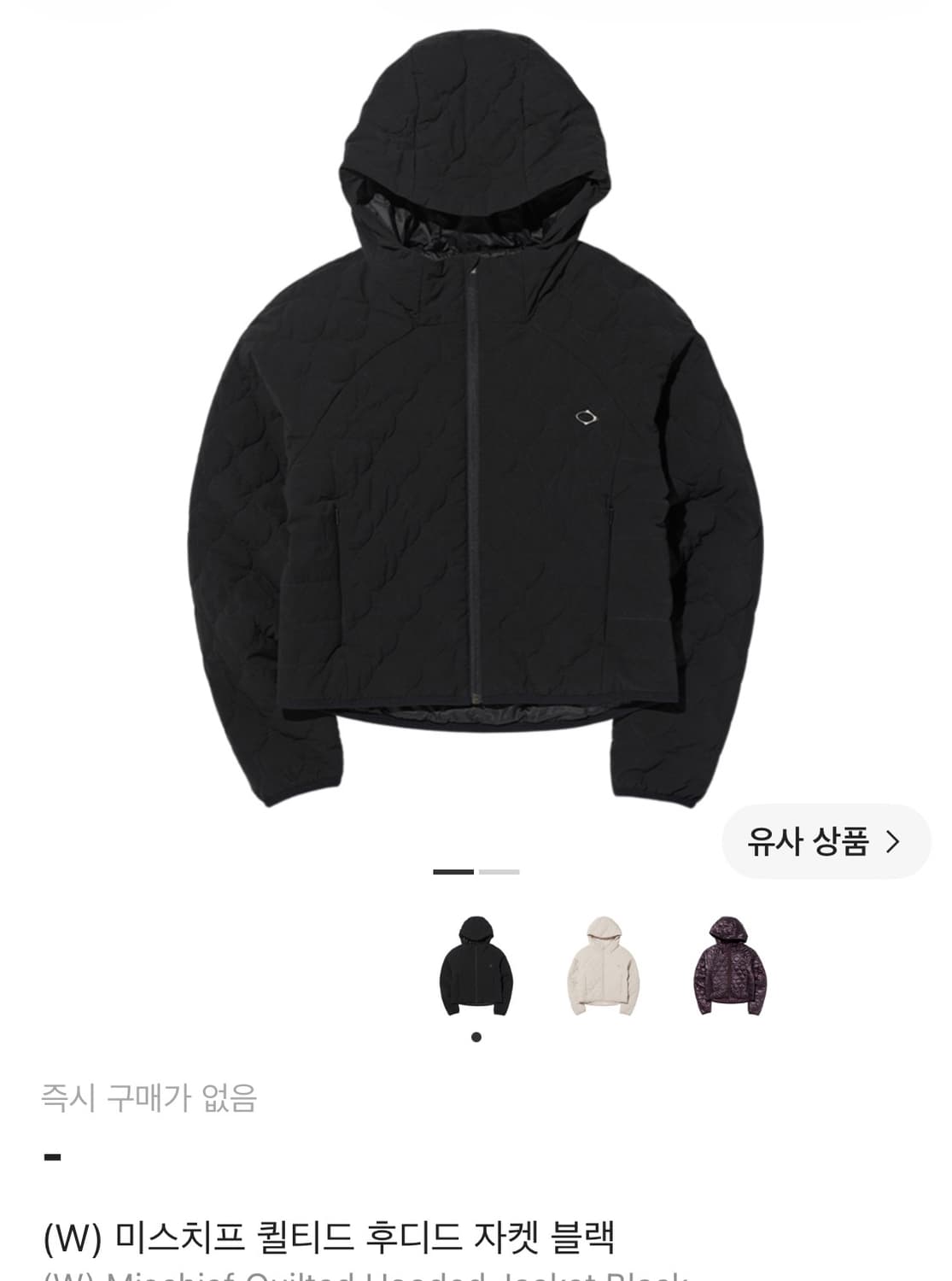 미스치프 퀼티드 후디드 자켓 블랙 상품이미지1