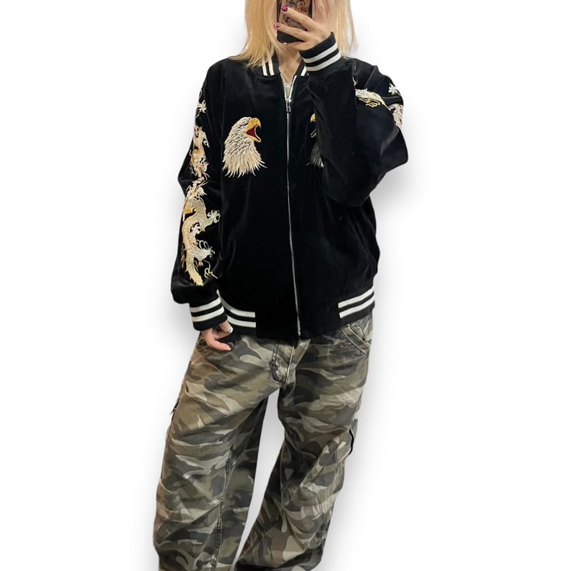 London fb 벨루어 오리엔탈 자수 스카쟌 상품이미지1