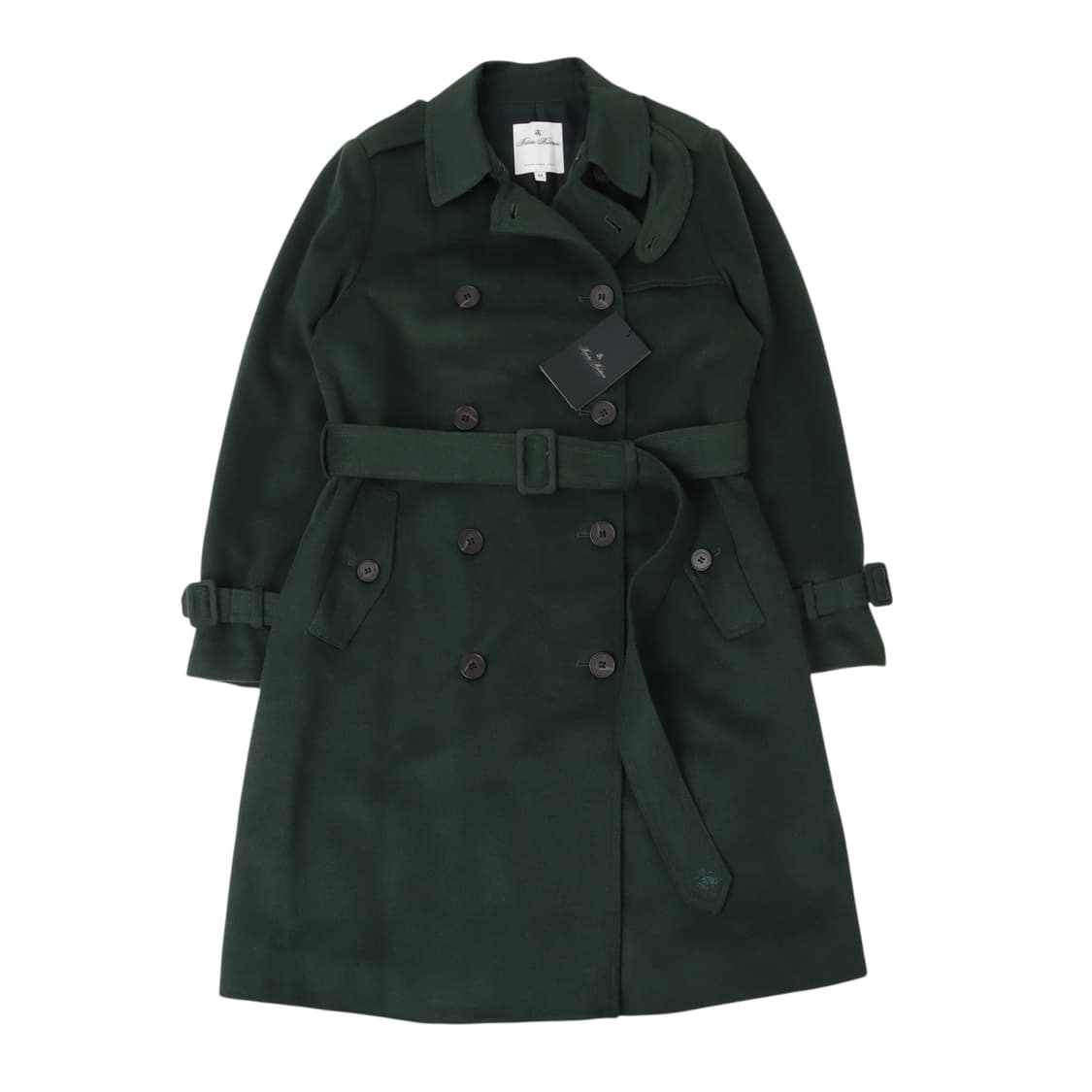 브룩스브라더스 우먼스 딥그린 더블 울 실크 코트 상품이미지1