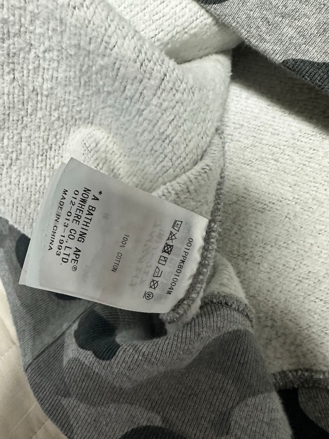 베이프 헤더그레이 후드 상품이미지3