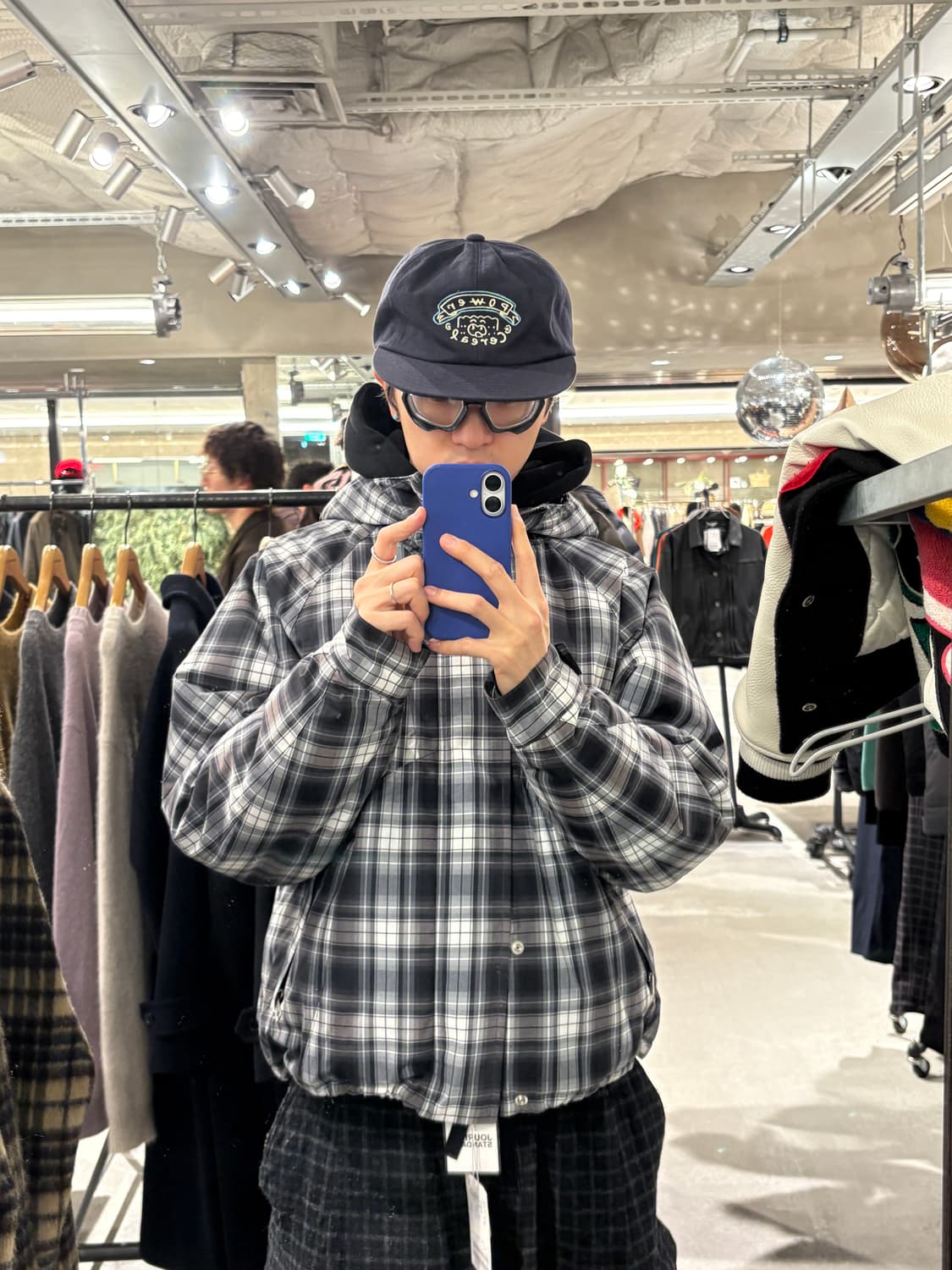 Check paneled paded jacket 체크 패딩 상품이미지2