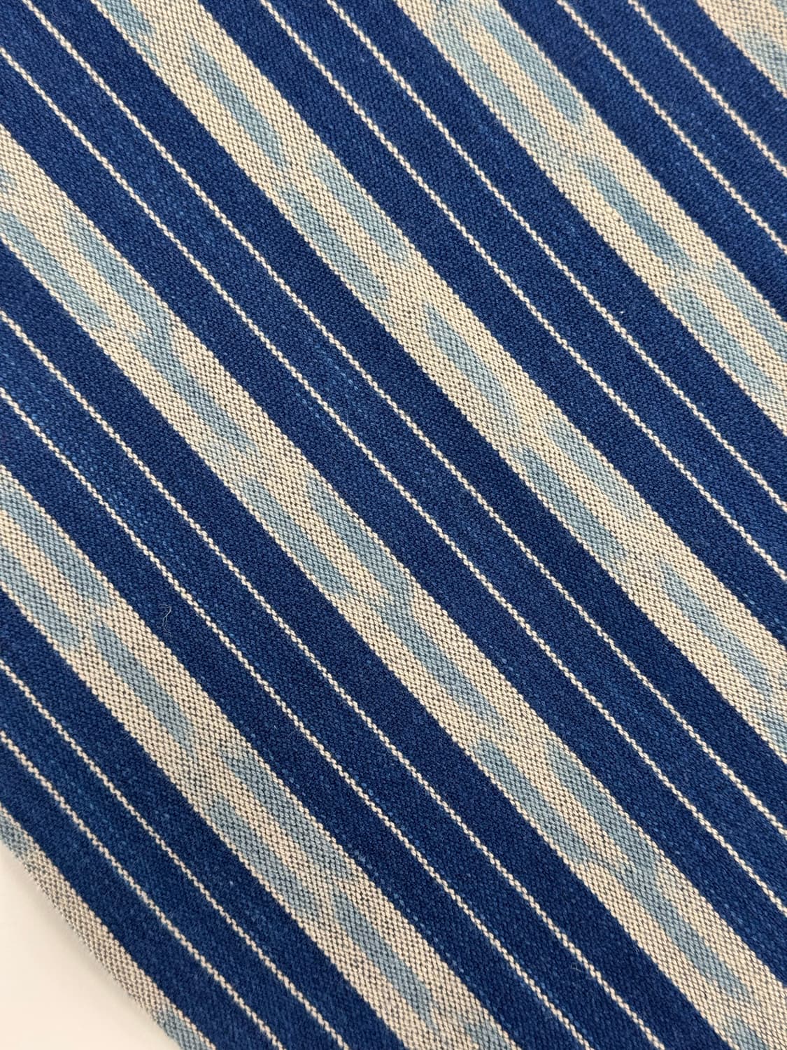 더블알엘 인디고 스트라이프 핸드우븐 코튼 스카프 상품이미지2