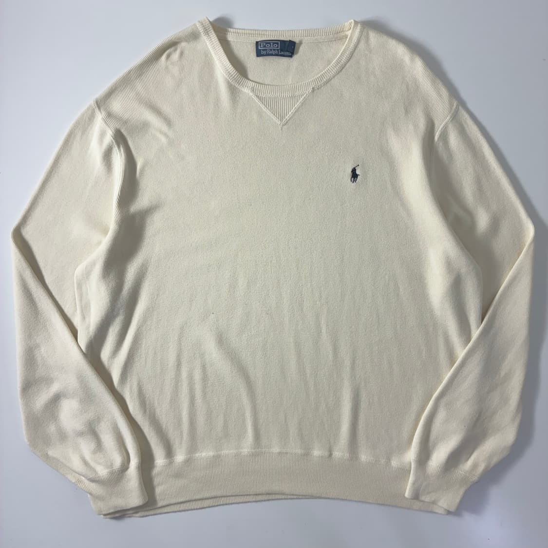 Polo 폴로 랄프로렌 크림 아이보리 라운드넥 니트 상품이미지1