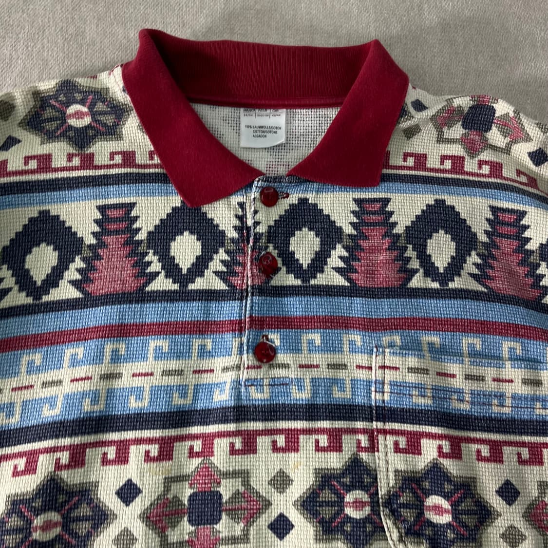 105 00s 빈티지 패턴 카라 코튼 니트  상품이미지2