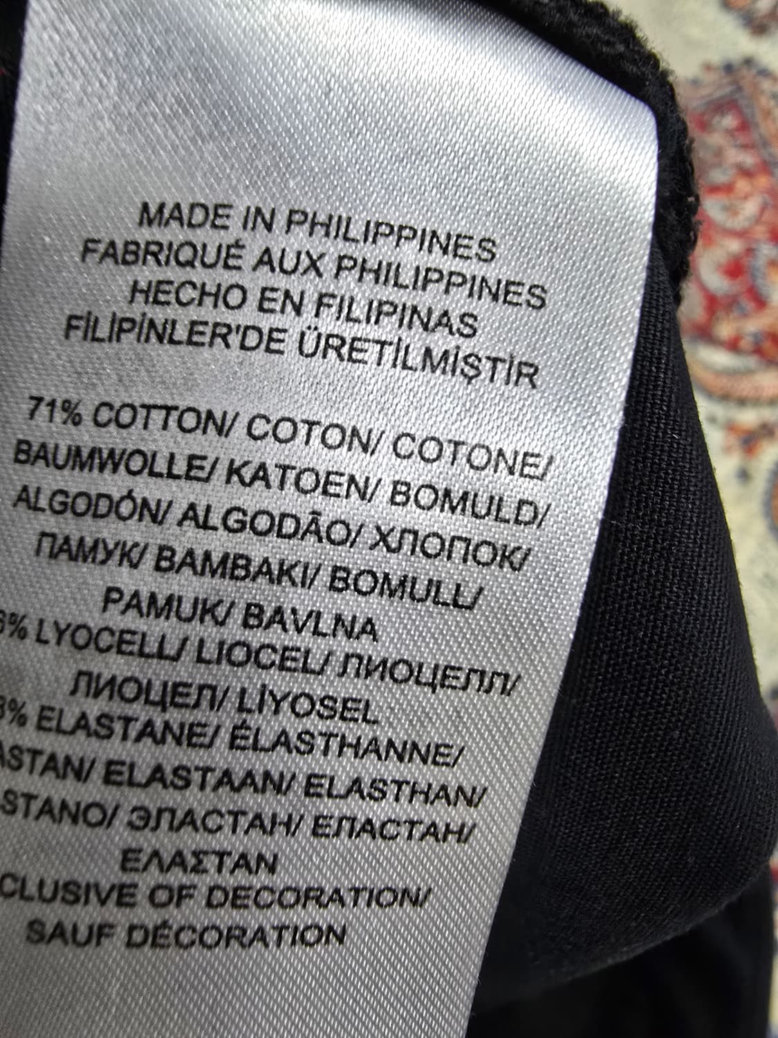 LAUREN 로렌 블랙 면바지 레드 라인 포인트 (1971 상품이미지4