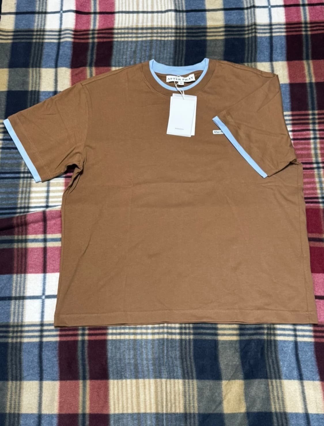새상품) 애프터 프레이 레이어드 티셔츠 (브라운, XL) 상품이미지1