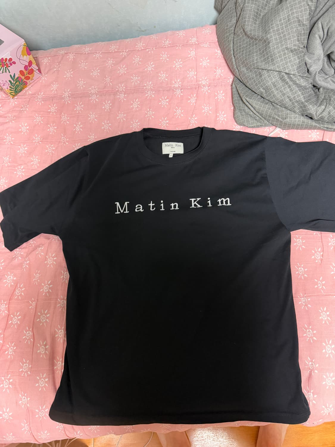 마뗑킴 반팔티 블랙 프리사이즈 실착1회 새상품급 판매 상품이미지1
