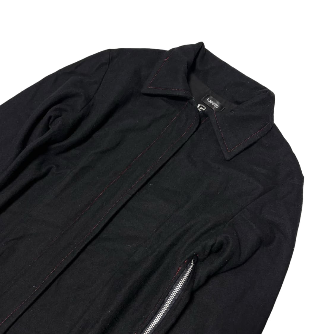 H.naoto wool side zip-up long coat 상품이미지3