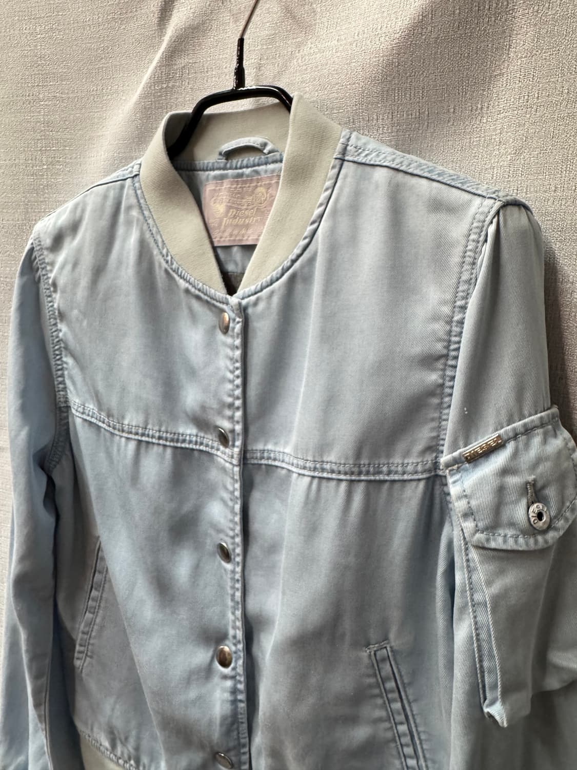디젤 빈티지 라이트 블루 사이드포켓 봄버자켓 XS(S) 상품이미지2