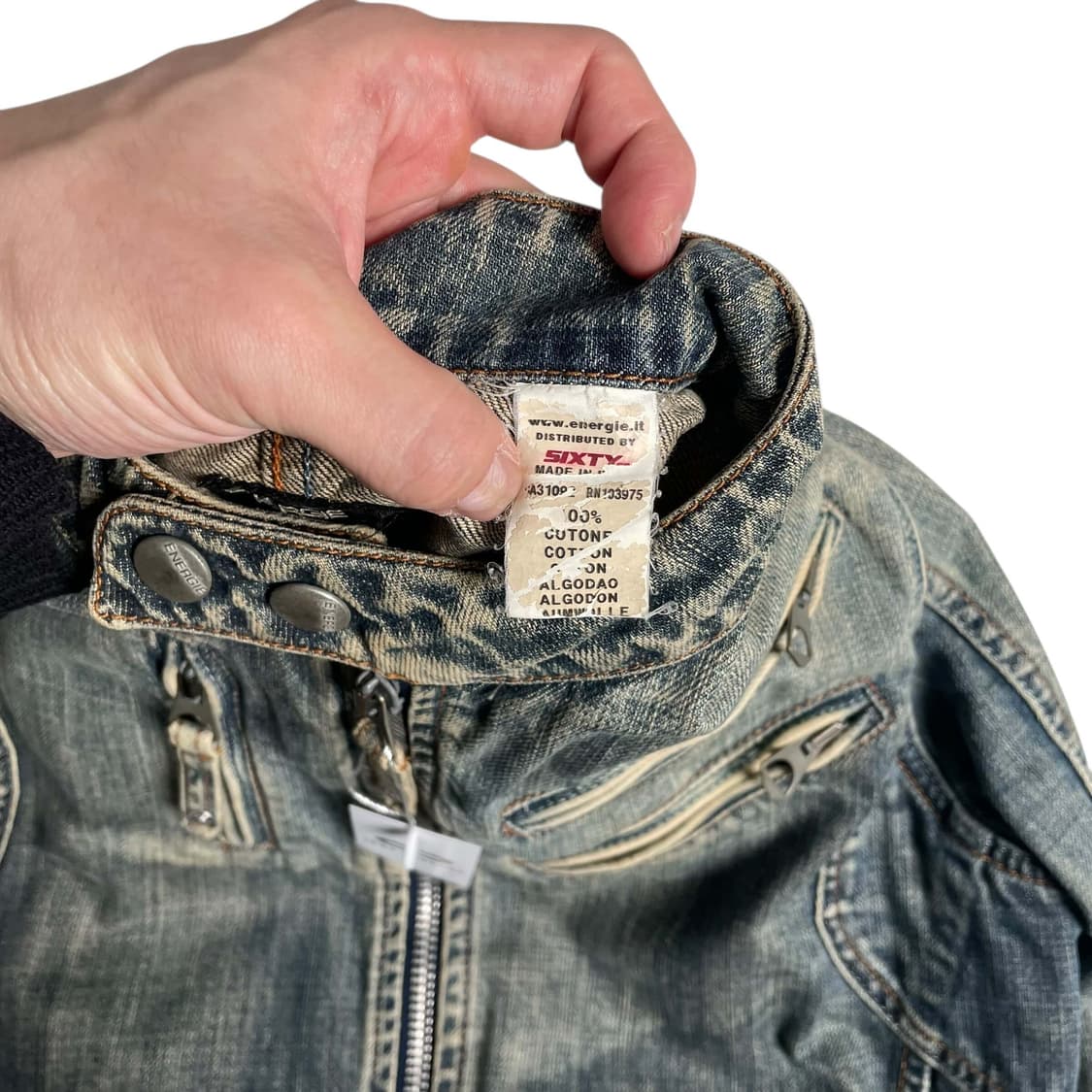 Energie 데님 싱글 라이더 집업 자켓 (italy)    상품이미지9