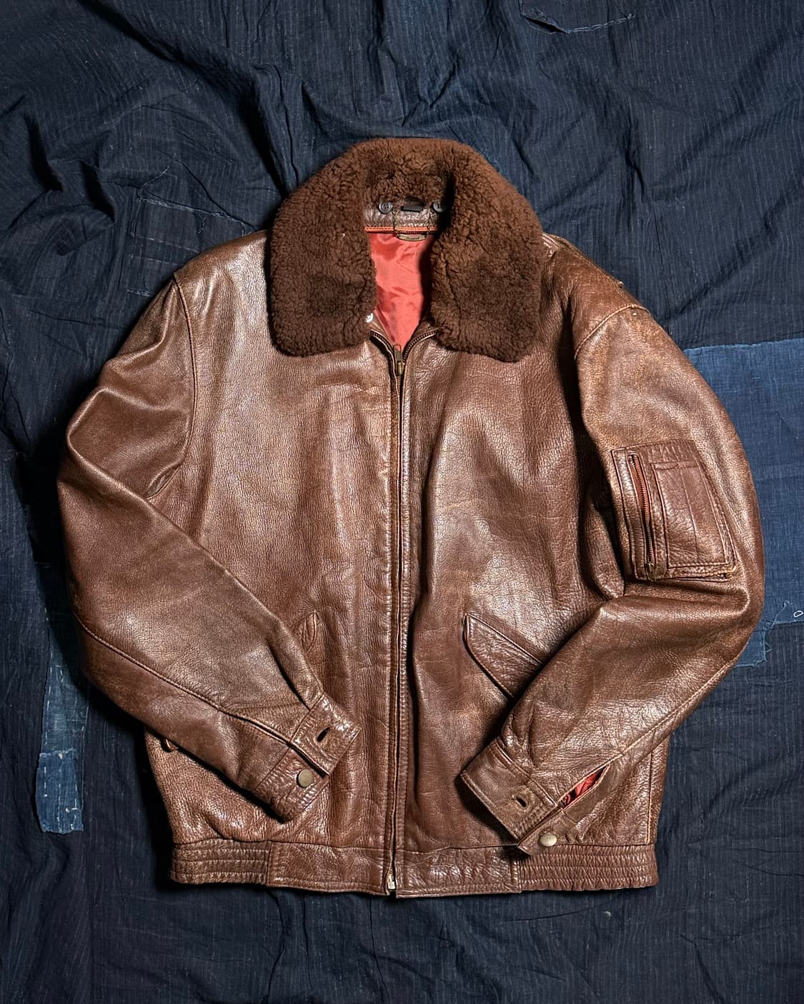 80‘s 로얄 레더 코트 by 코토누키 G-1 플라이트 자켓 L 상품이미지1