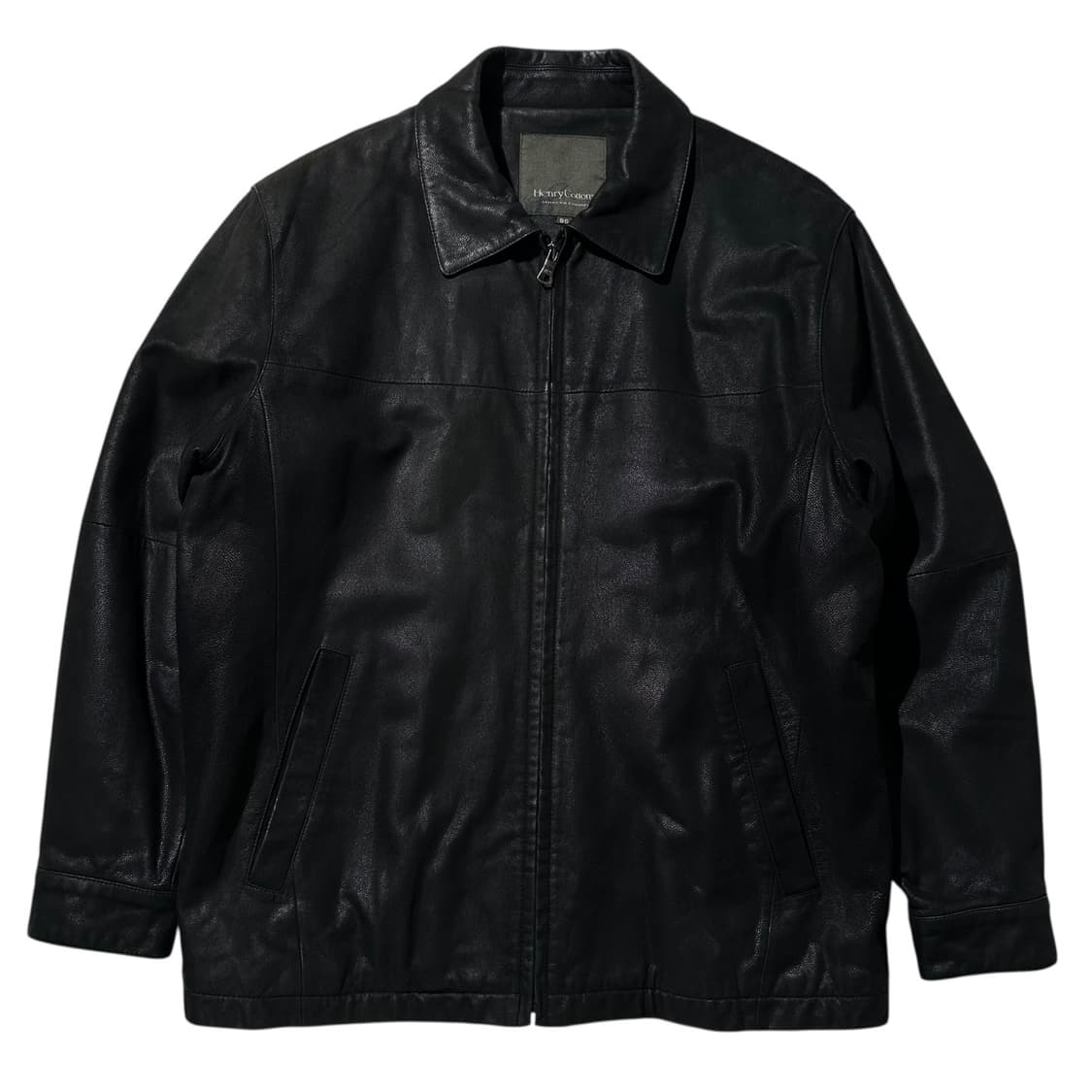 헨리코튼 고트스킨 레더 싱글 자켓 블랙 상품이미지1
