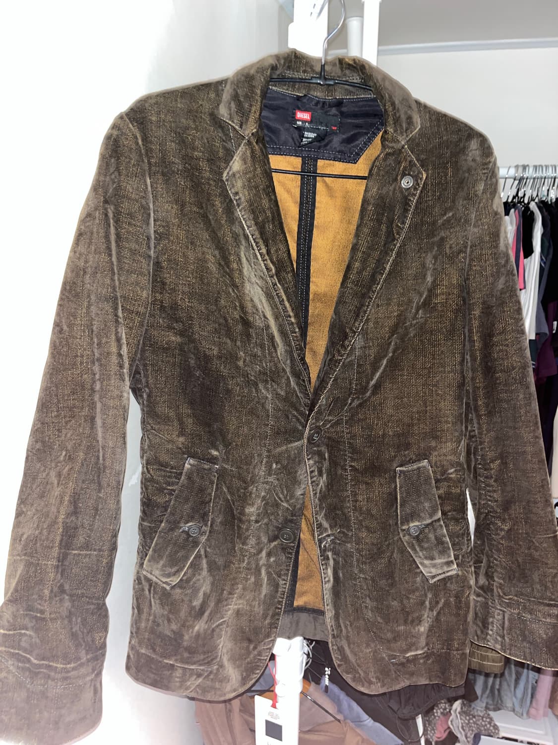 디젤 코듀로이 자켓 브라운 s 상품이미지1