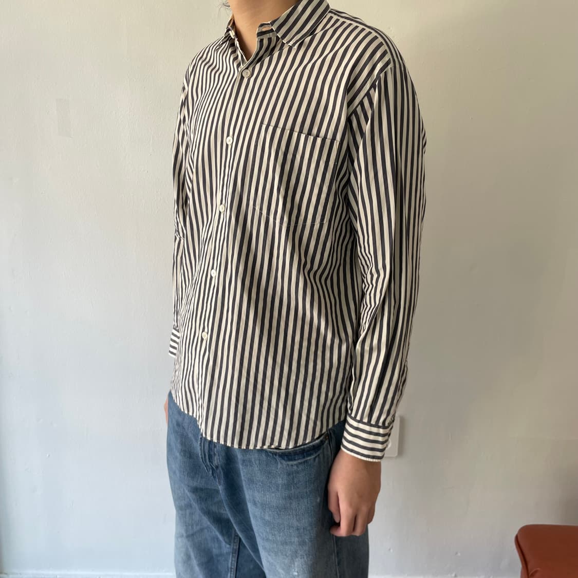코모리 스트라이프 셔츠 상품이미지2