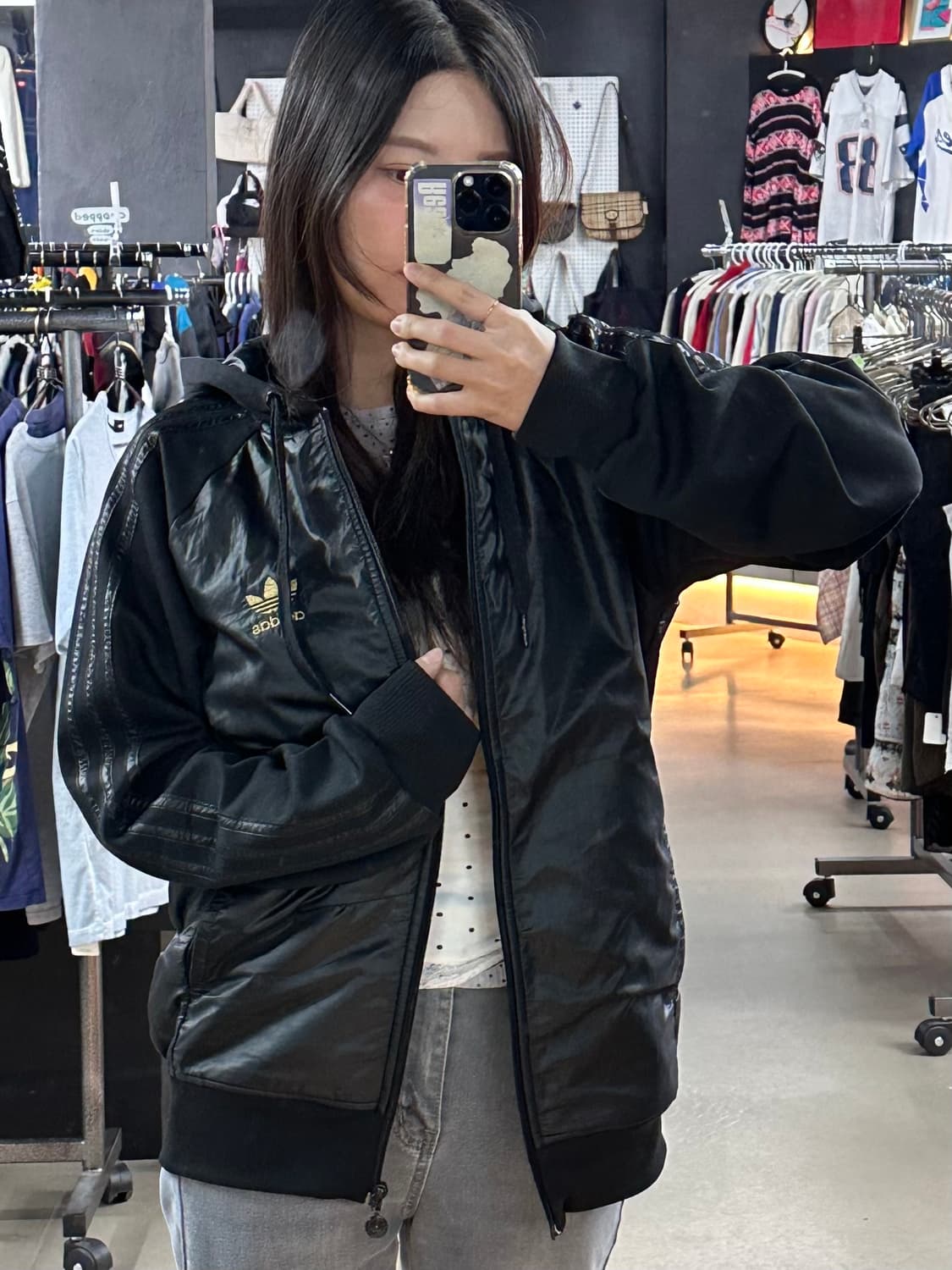 아디다스 유광 후드 져지 상품이미지1