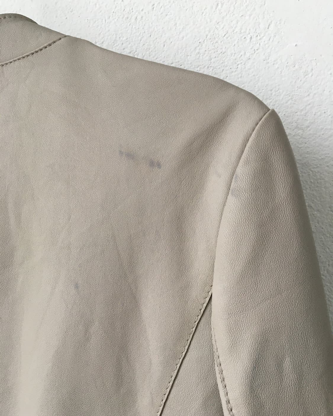 Drape point leather open jacket 상품이미지6