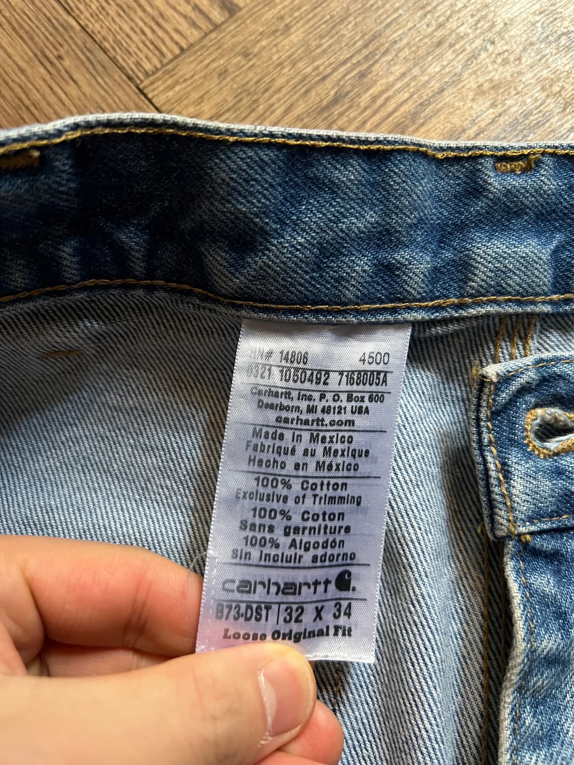 [32]칼하트 USA 빈티지 워싱 컷오프 더블니 워크 데님 팬츠 상품이미지8