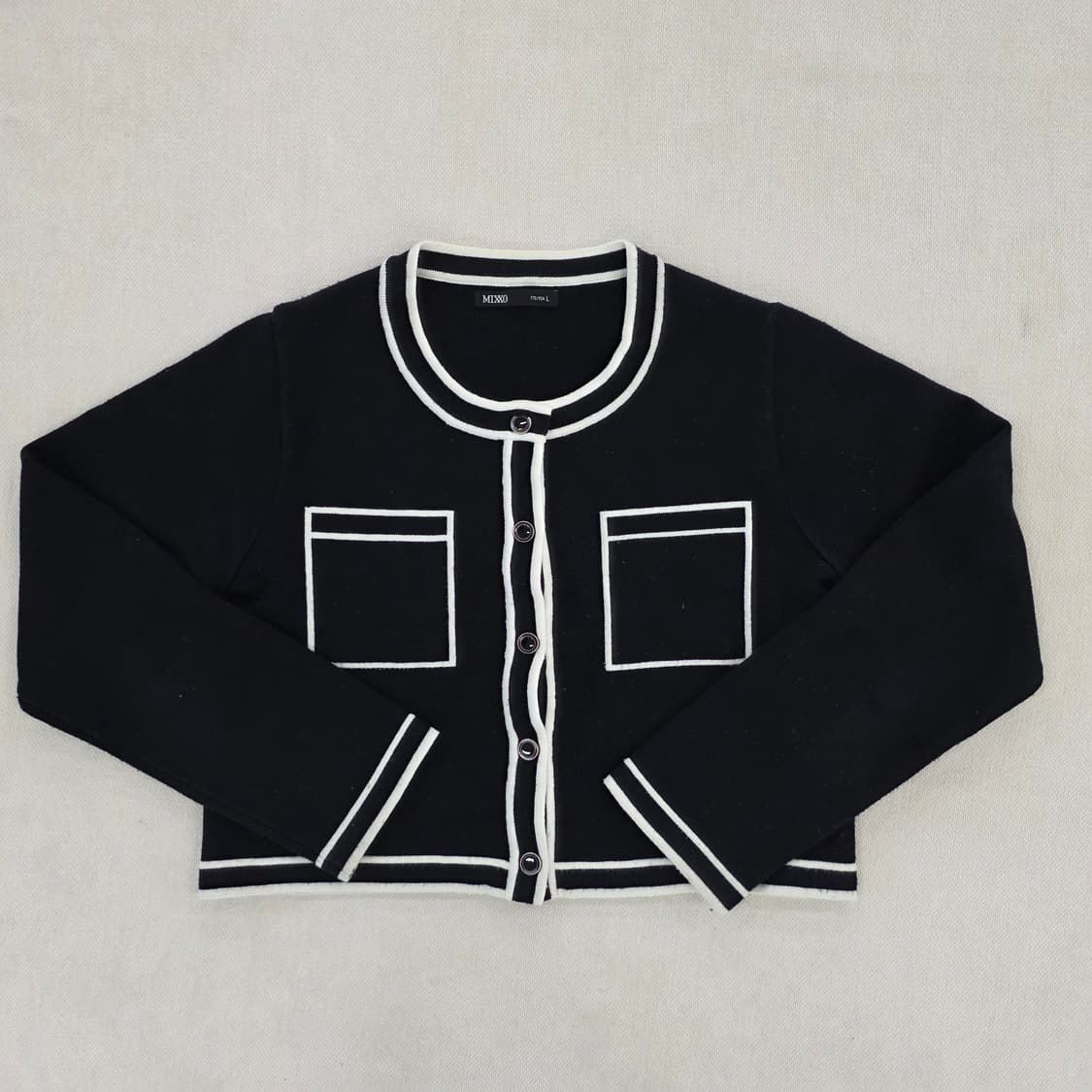 [L] 미쏘 크롭배색 가디건 0127J 상품이미지1