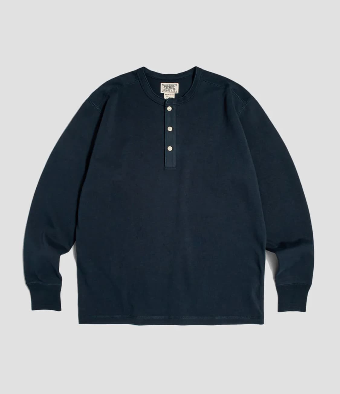 [L] 브론슨 빈티지 롱슬리브 헨리넥 네이비 상품이미지1
