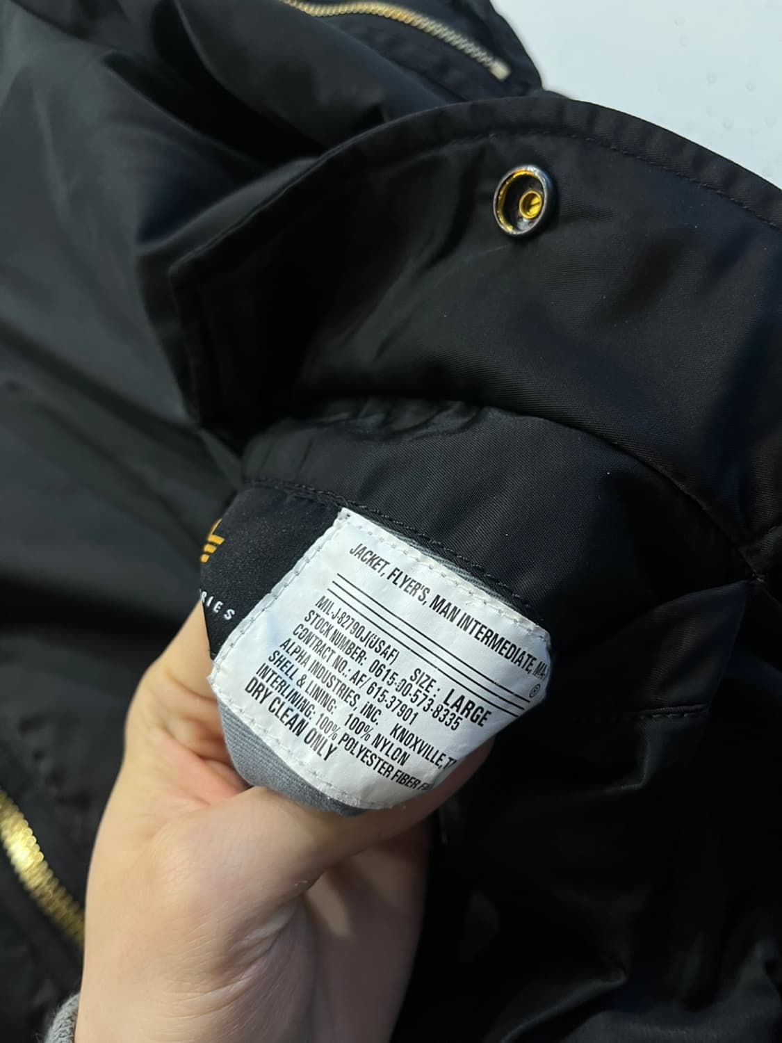 알파인더스트리 MA-1 플라이트 자켓 블랙 L 상품이미지6