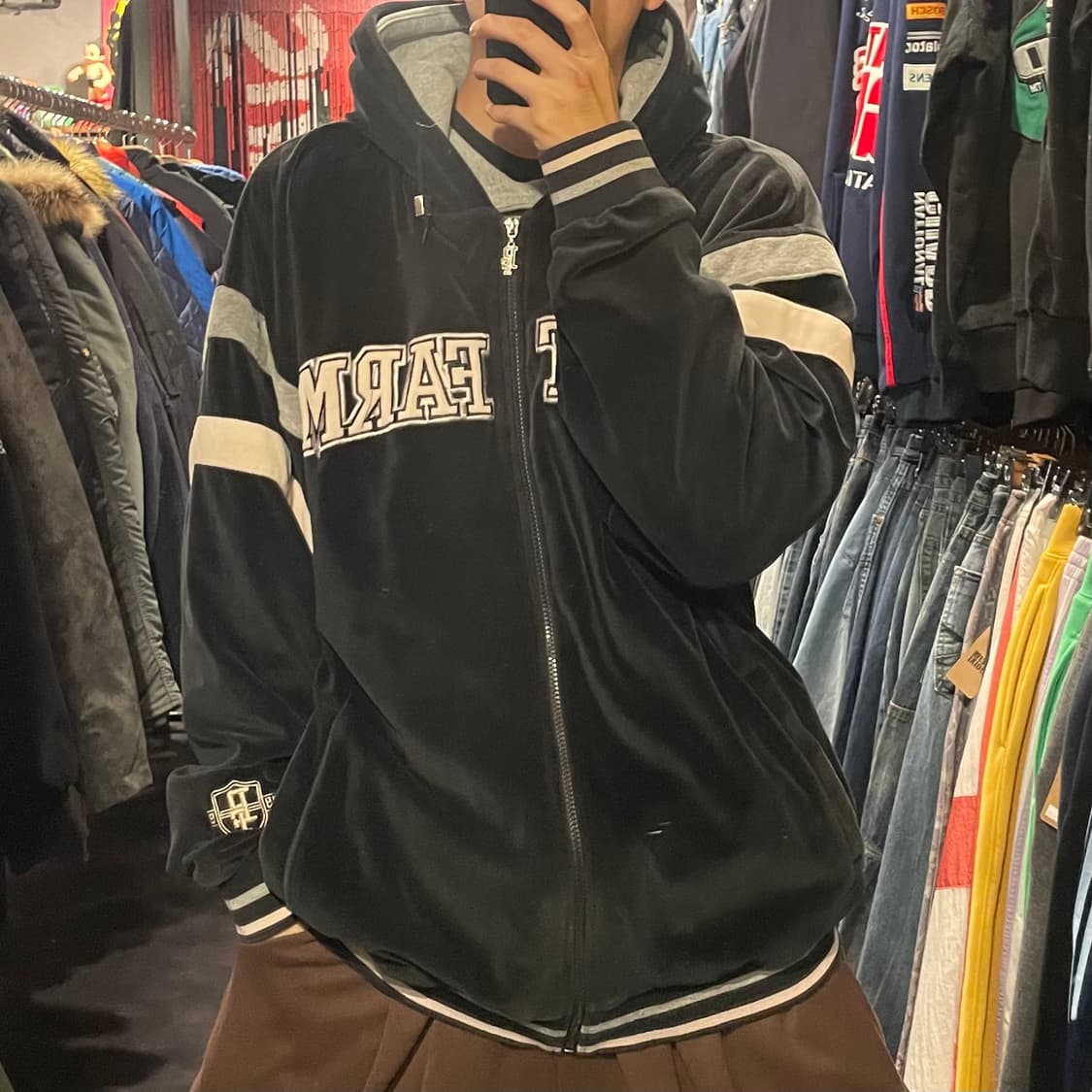 [IM] Phat farm 블랙 후드 벨벳져지 상품이미지3