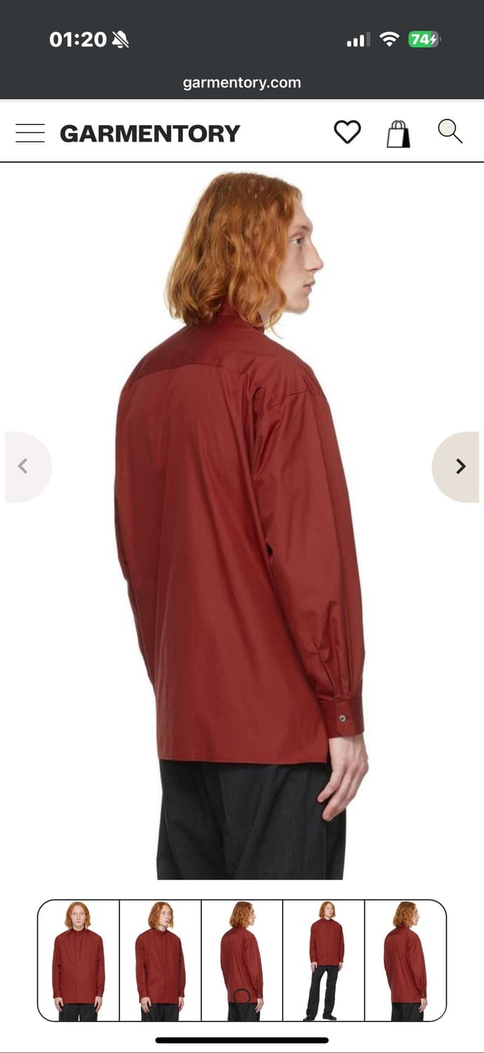 르메르 트위스티드 셔츠 버건디  상품이미지3