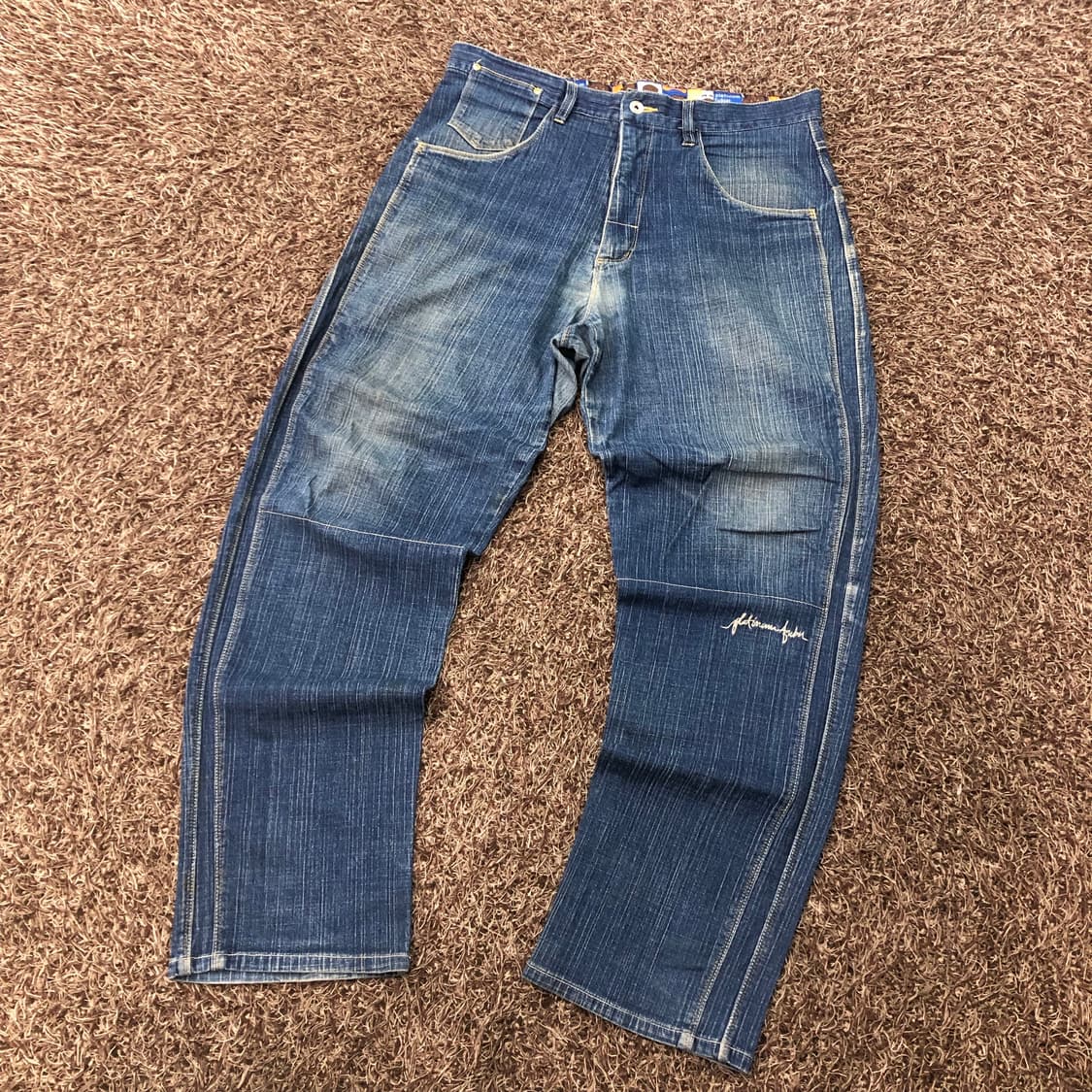 36 플래티넘 후부 00s 올드스쿨 힙합 배기진 데님 팬츠 상품이미지3