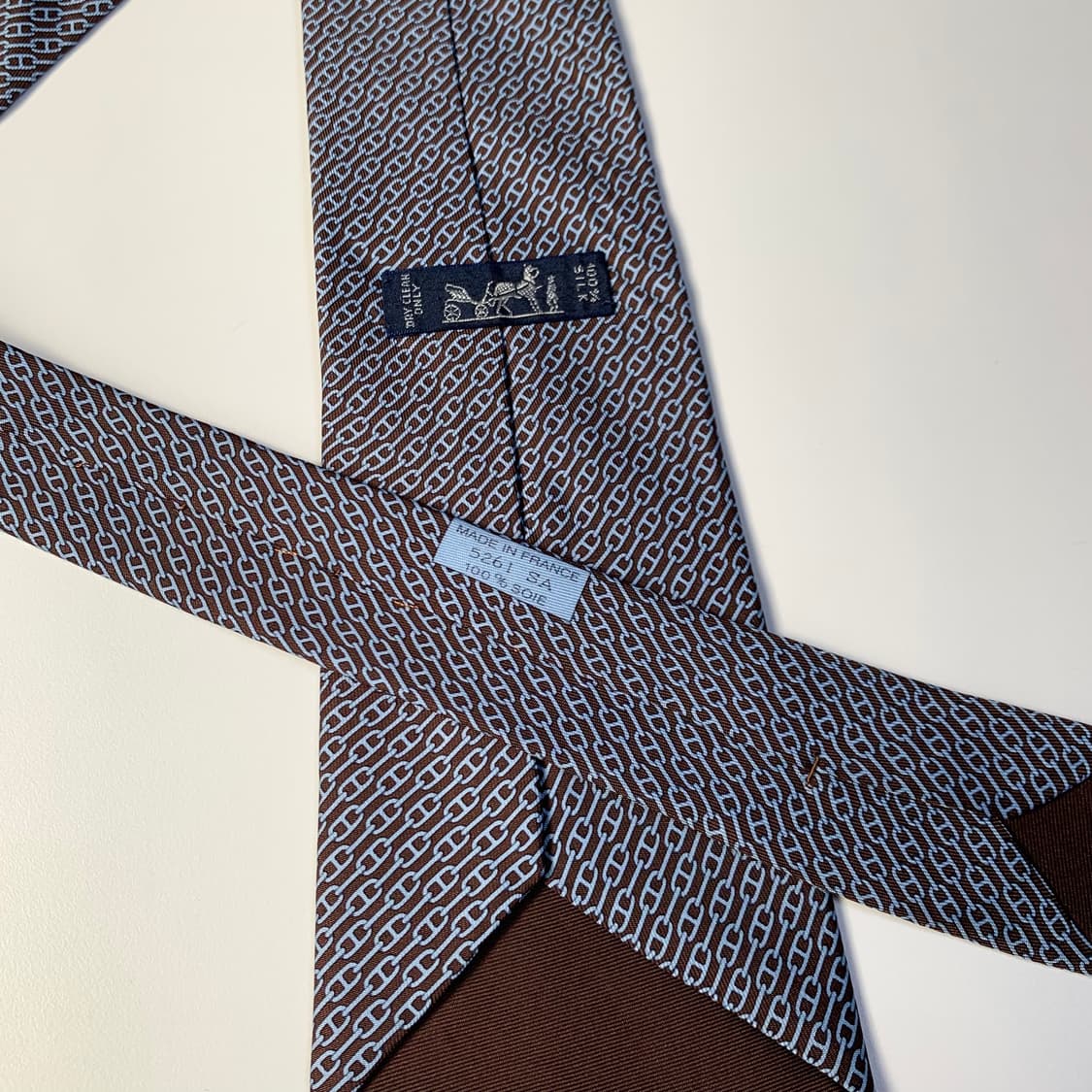 에르메스(HERMES) H로고 기하학적패턴 명품넥타이 A+등급 9.3cm 상품이미지7