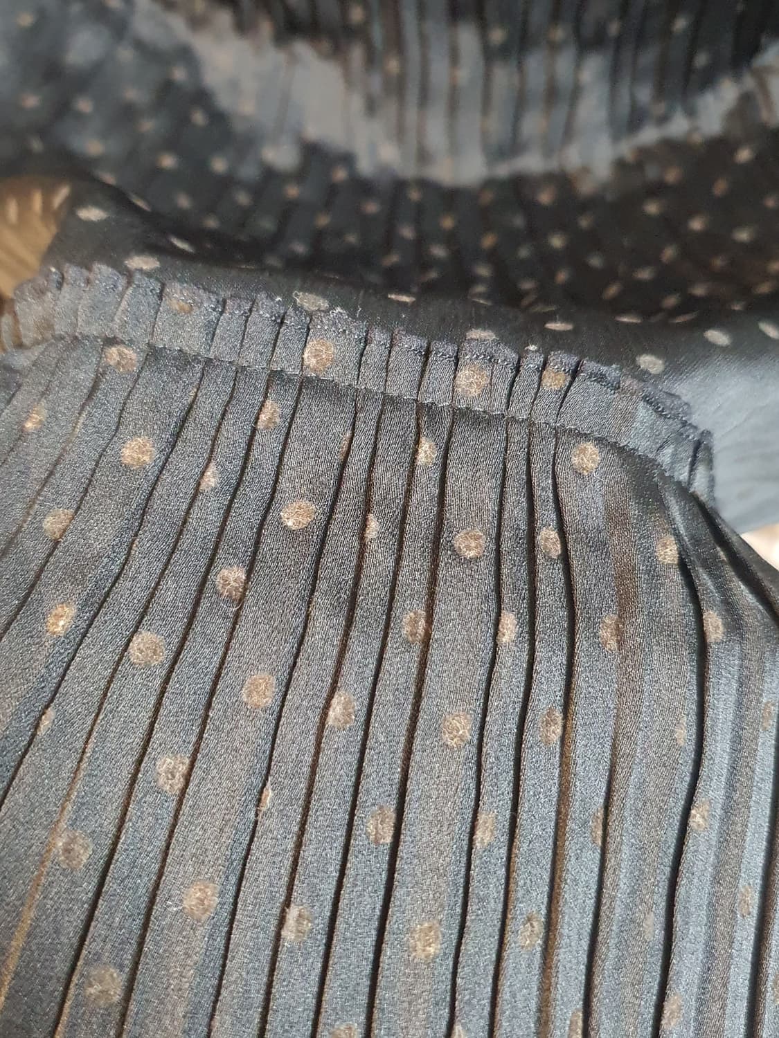 [y2k] 블랙 도트 플리츠 롱 땡땡이 스커트 30 상품이미지3