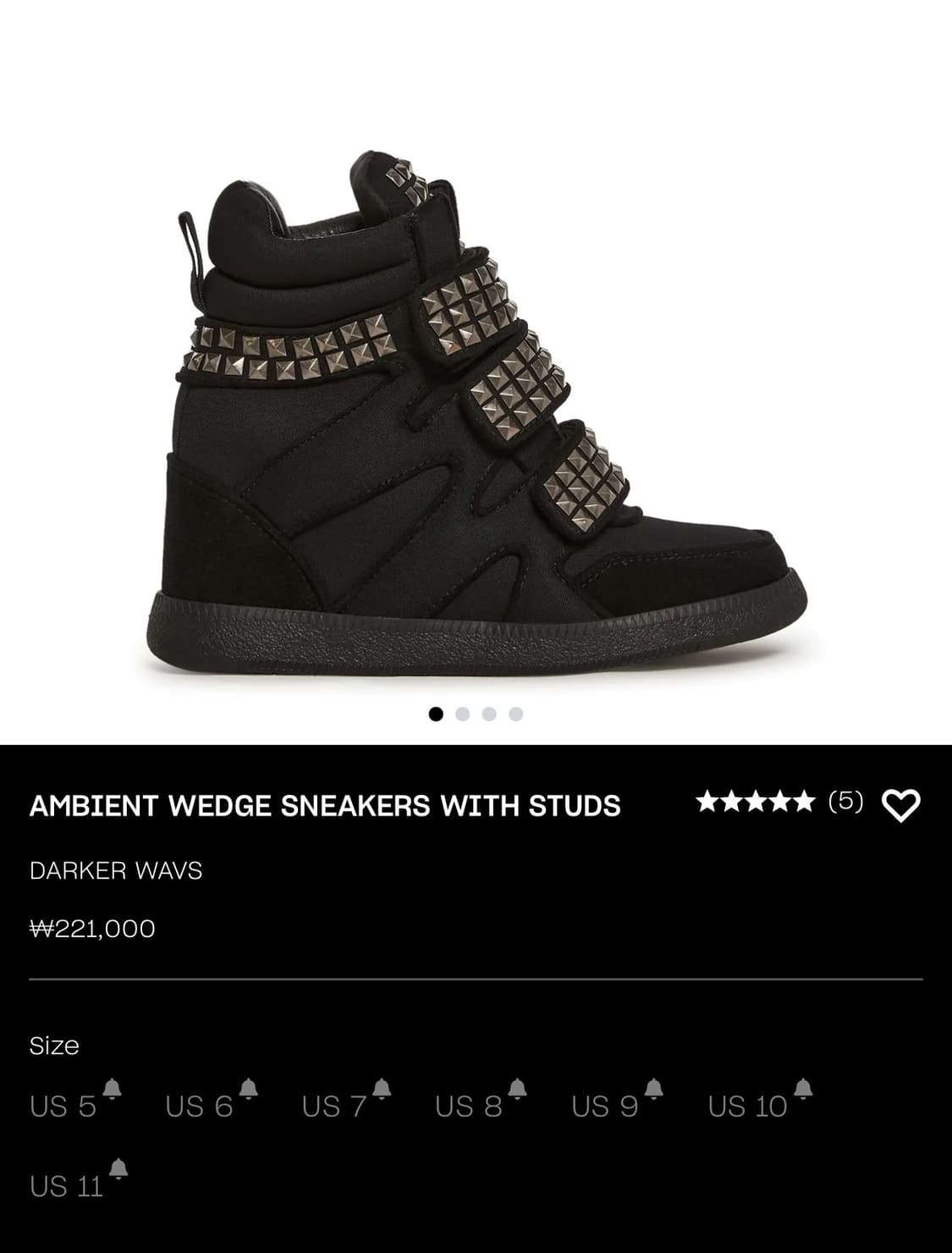 돌스킬 웨지 스니커즈 스터드 플랫폼 통굽 운동화 갸루 y2k 상품이미지2