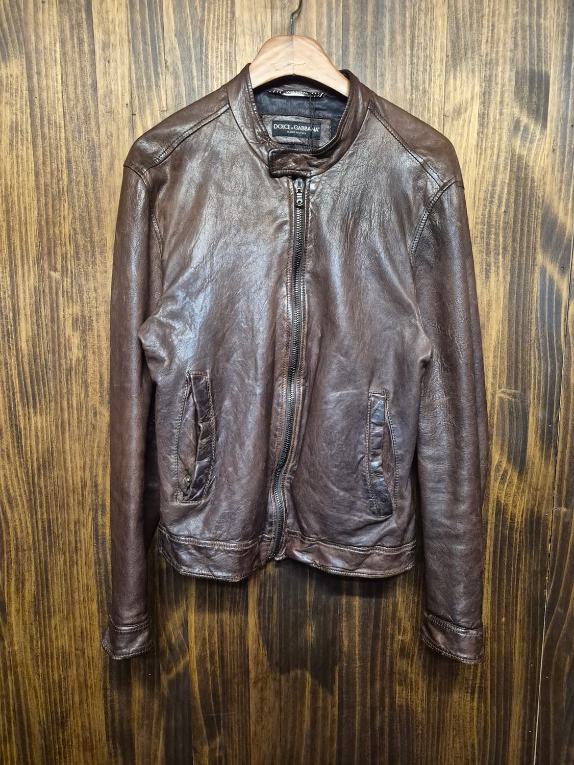 DOLCHE&GABBANA BROWN LEATHER JACKET  상품이미지2
