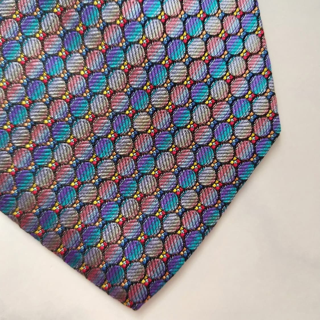 미쏘니 실크 블루 멀티 패턴 넥타이 9.6cm A등급 K2123
 상품이미지7