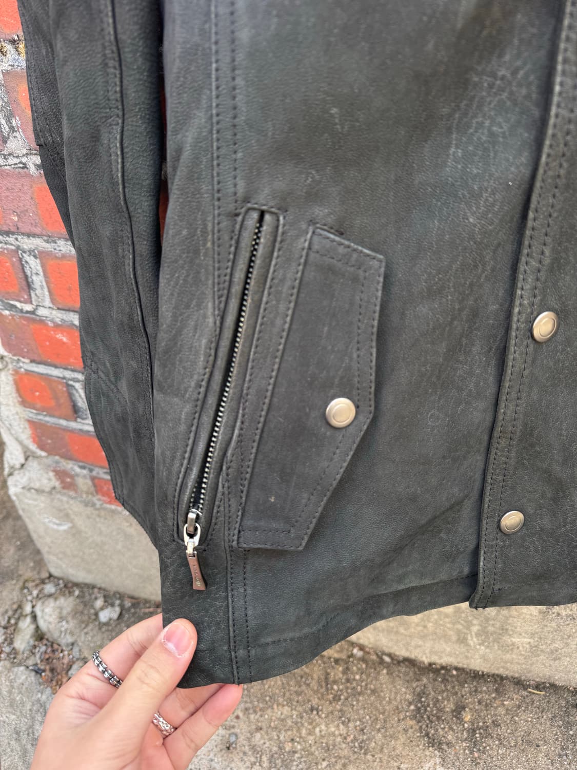 Michel Klein 스웨이드 가죽 라이더자켓 상품이미지5