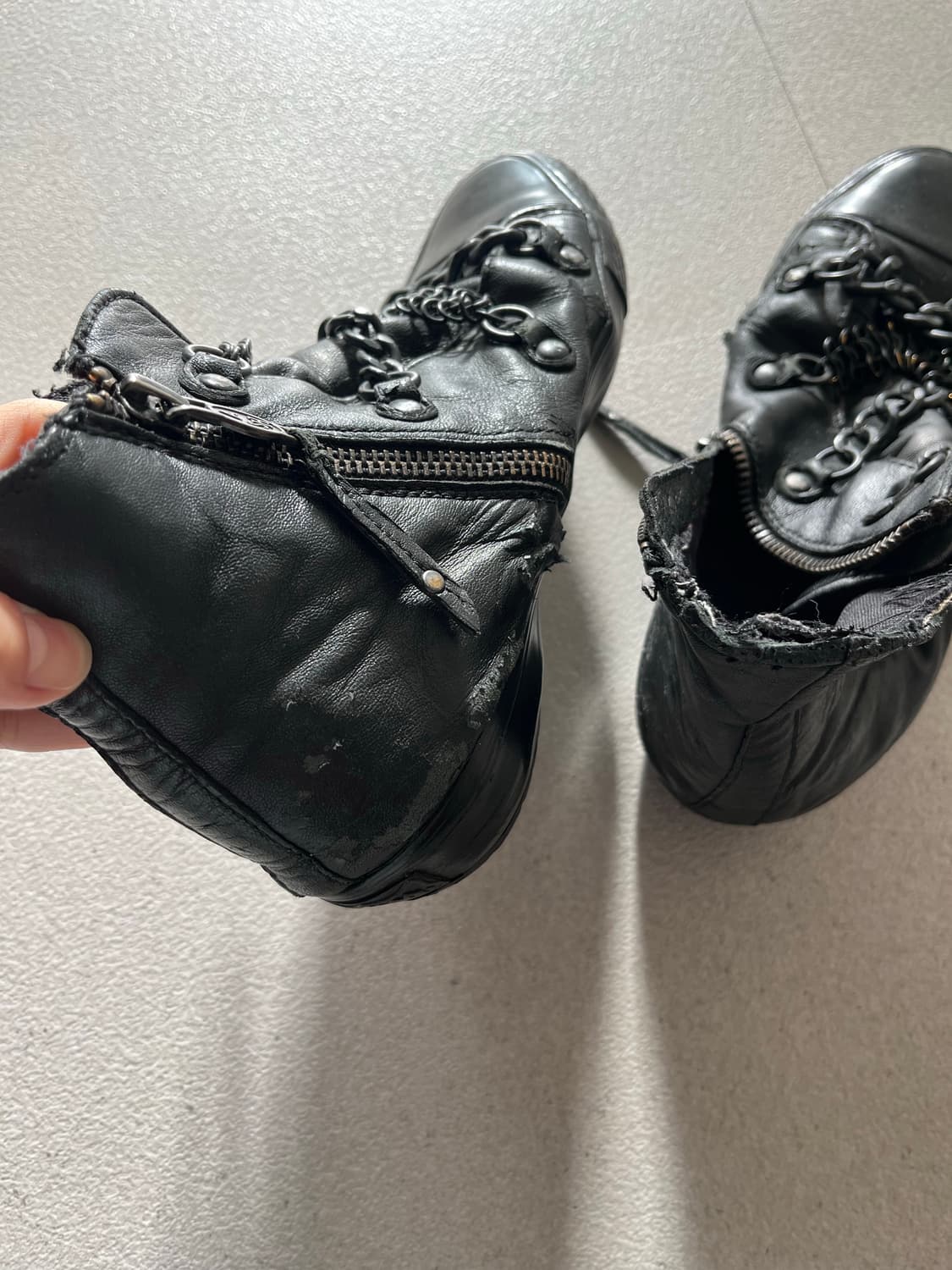 Ash 아쉬 블랙 체인 스니커즈 37 240 상품이미지5