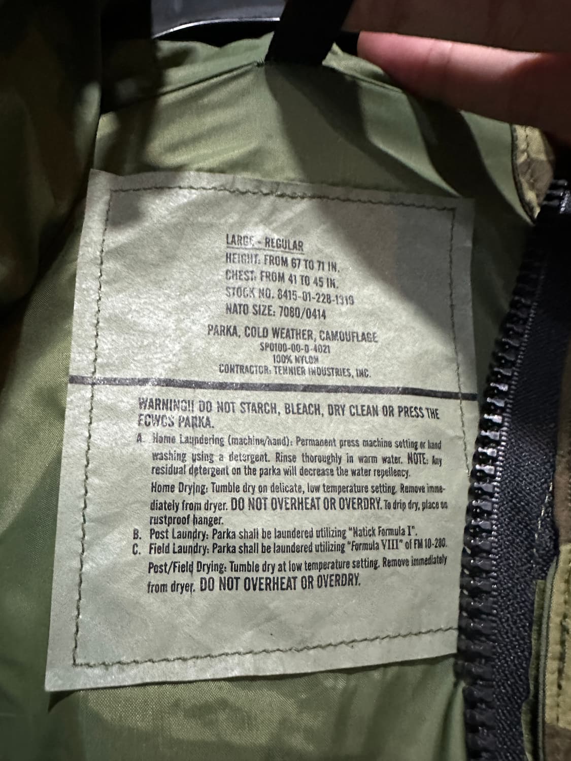 미군오리지널 고어텍스 바람막이 라지레귤러 상품이미지5