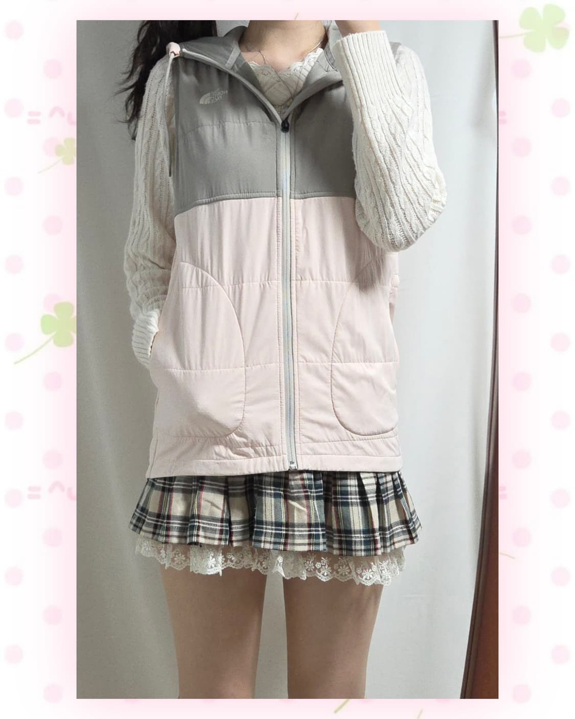 노스페이스 연핑크 조끼후드집업 상품이미지2