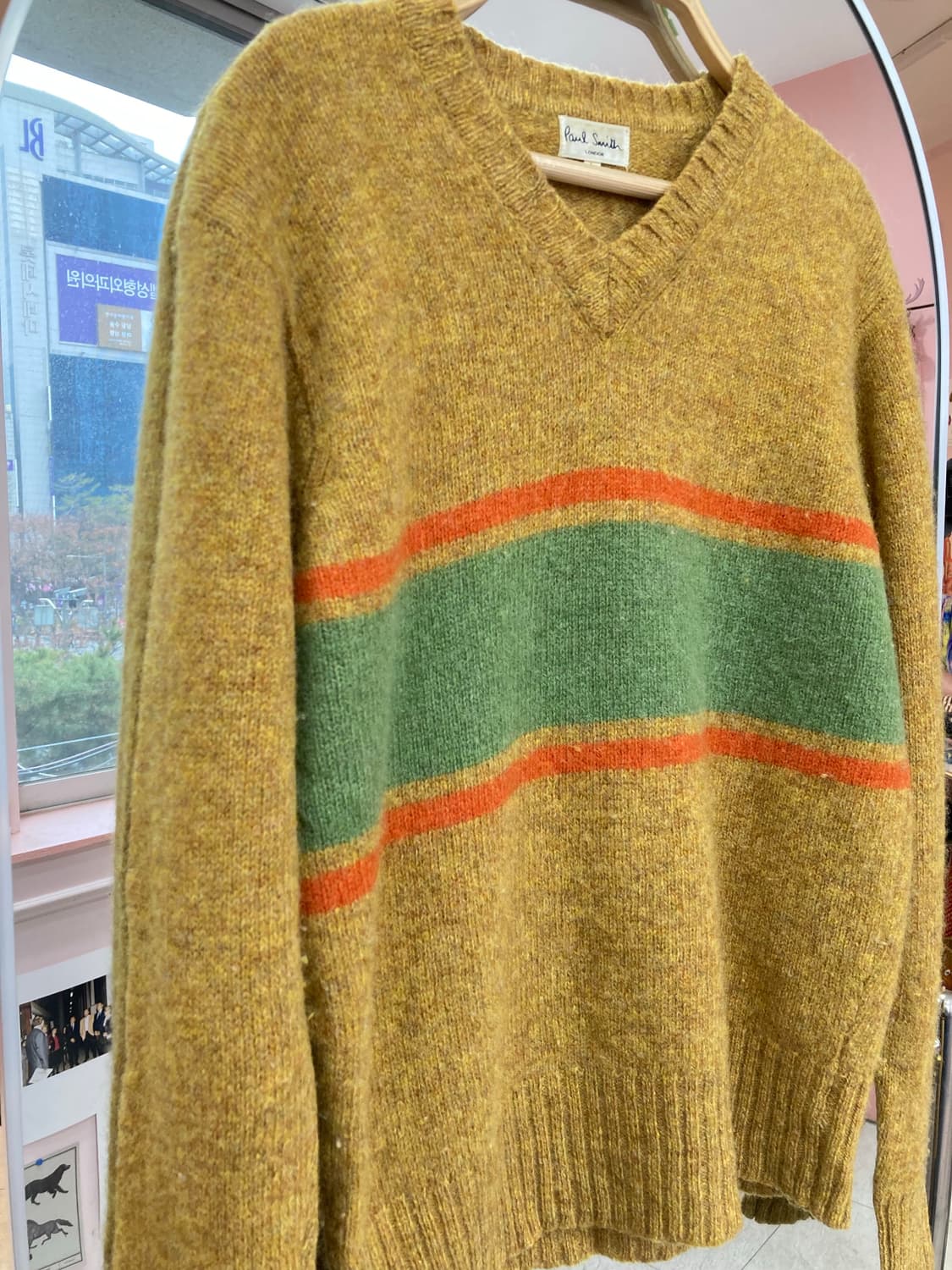 폴스미스 PAUL SMITH 울 100% 옐로우 니트 상품이미지4