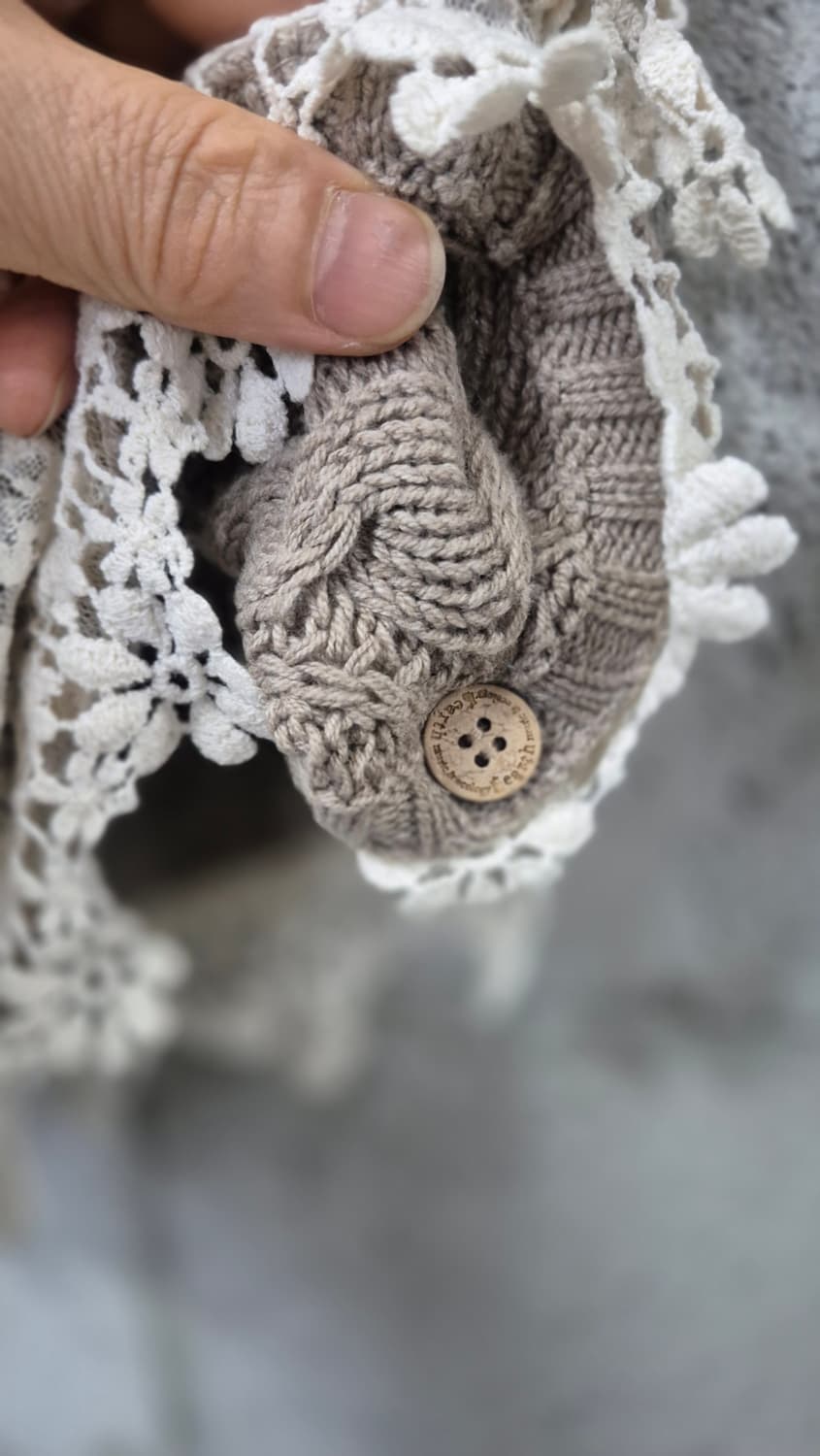 어스뮤직 리버시블 레이스 케이프 판쵸 모리걸 사와코 상품이미지8