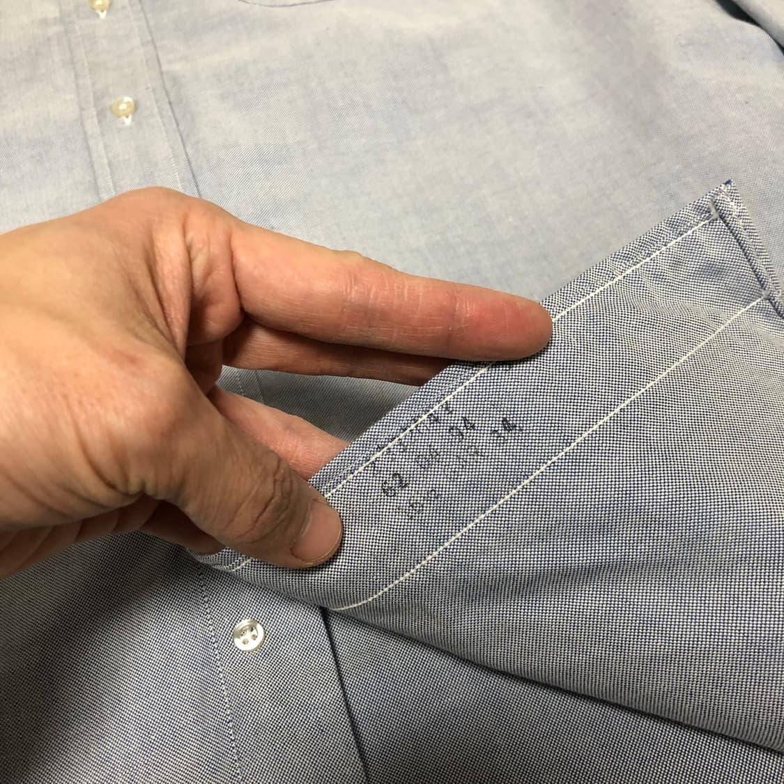 (XL-XXL) 90's 브룩스 브라더스 미국제 옥스포드 셔츠 블루 상품이미지4