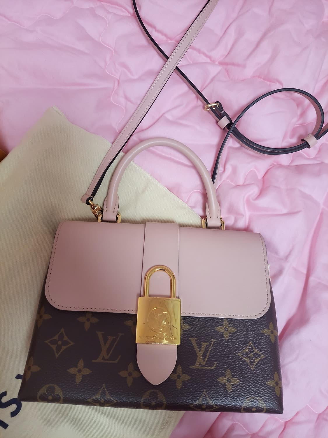 정품)급처상태좋음!루이비통 핑크 록키bb 탑핸들 크로스백 토트백 가방 상품이미지10